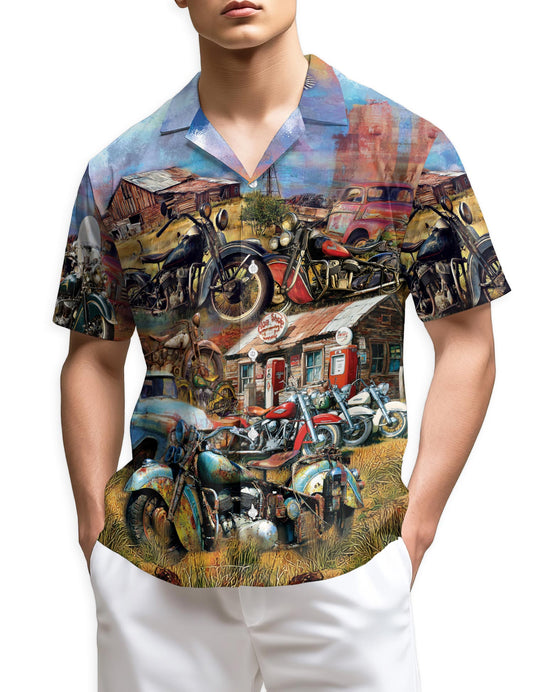 Azhawaiian Vintage Motorcycle Hawaiian Shirt for Men