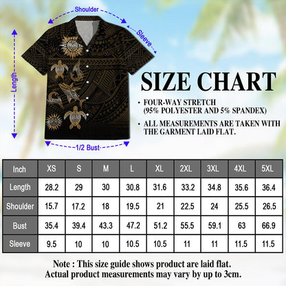 Vintage Polynesian Tribal Hawaiian Shirt for Men, Button Down Aloha Shirt - Azhawaiian