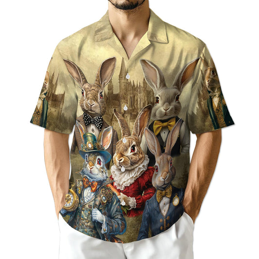 Azhawaiian Vintage Rabbit Art Hawaiian Shirt for Men