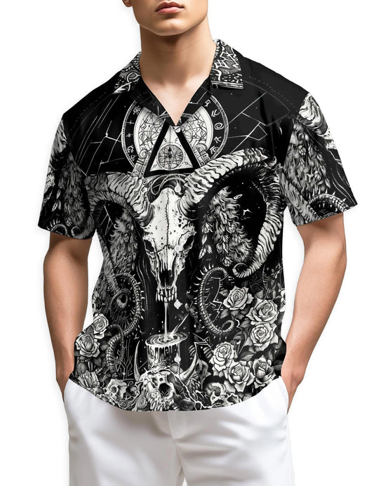 Azhawaiian Vintage Satanic Pagan Demon Hawaiian Shirt for Men