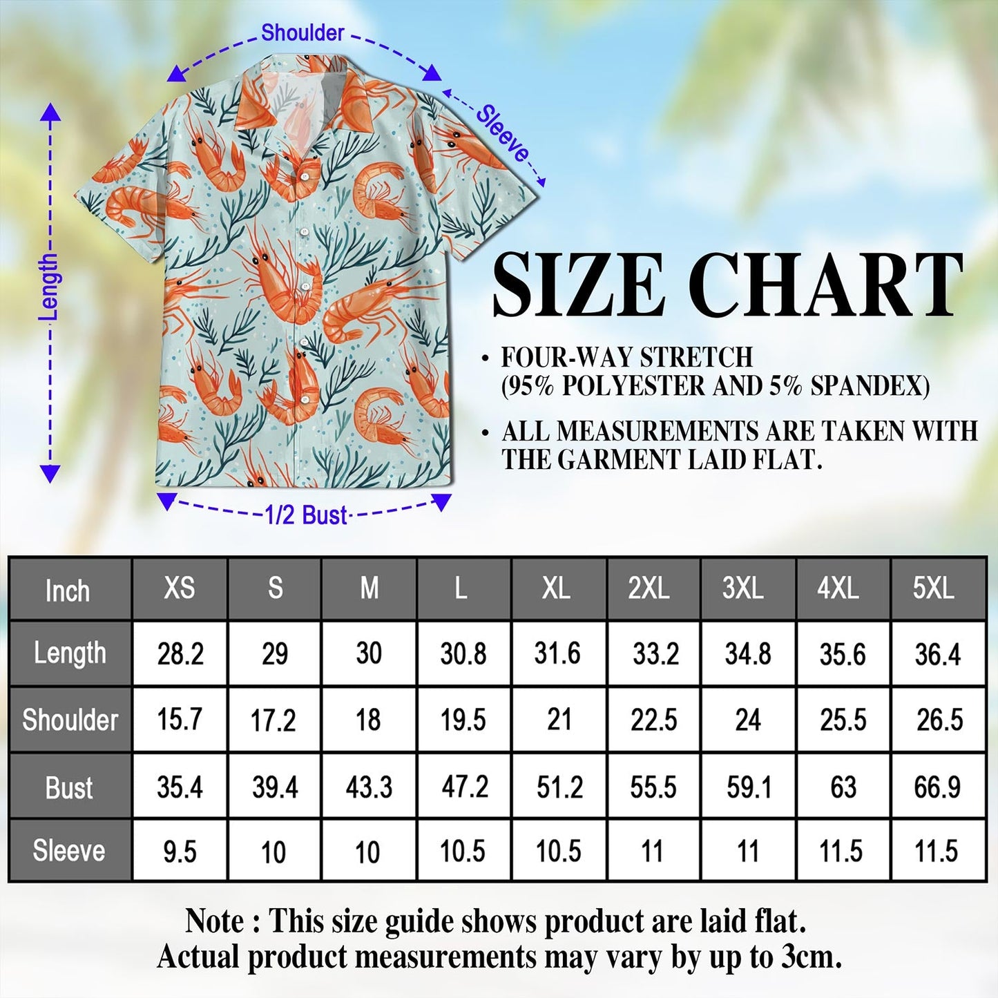 Vintage Shrimp Hawaiian Shirt for Men, Button Down Aloha Shirt - Azhawaiian
