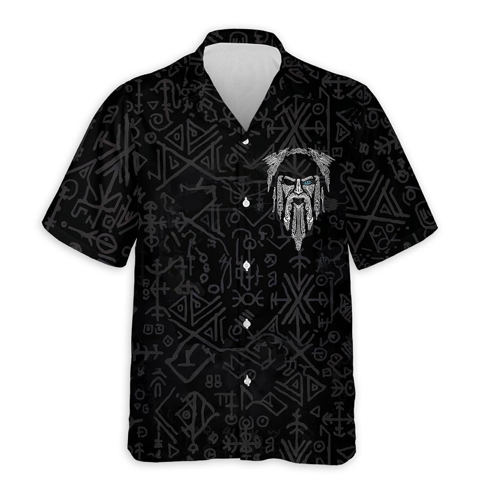 Vintage Viking Odin The Sons of Fenrir tattoo Hawaiian Shirt for Men, Button Down Aloha Shirt - Azhawaiian