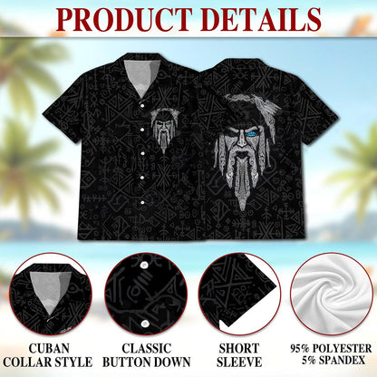 Vintage Viking Odin The Sons of Fenrir tattoo Hawaiian Shirt for Men, Button Down Aloha Shirt - Azhawaiian