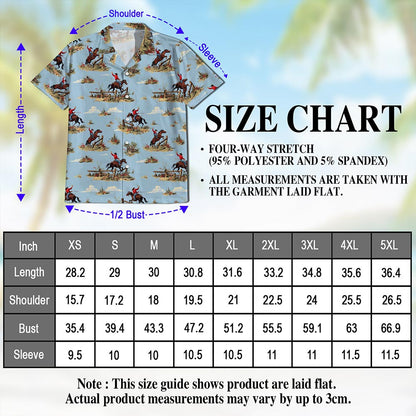 Vintage Western Cowboy Hawaiian Shirt for Men, Button Down Aloha Shirt - Azhawaiian