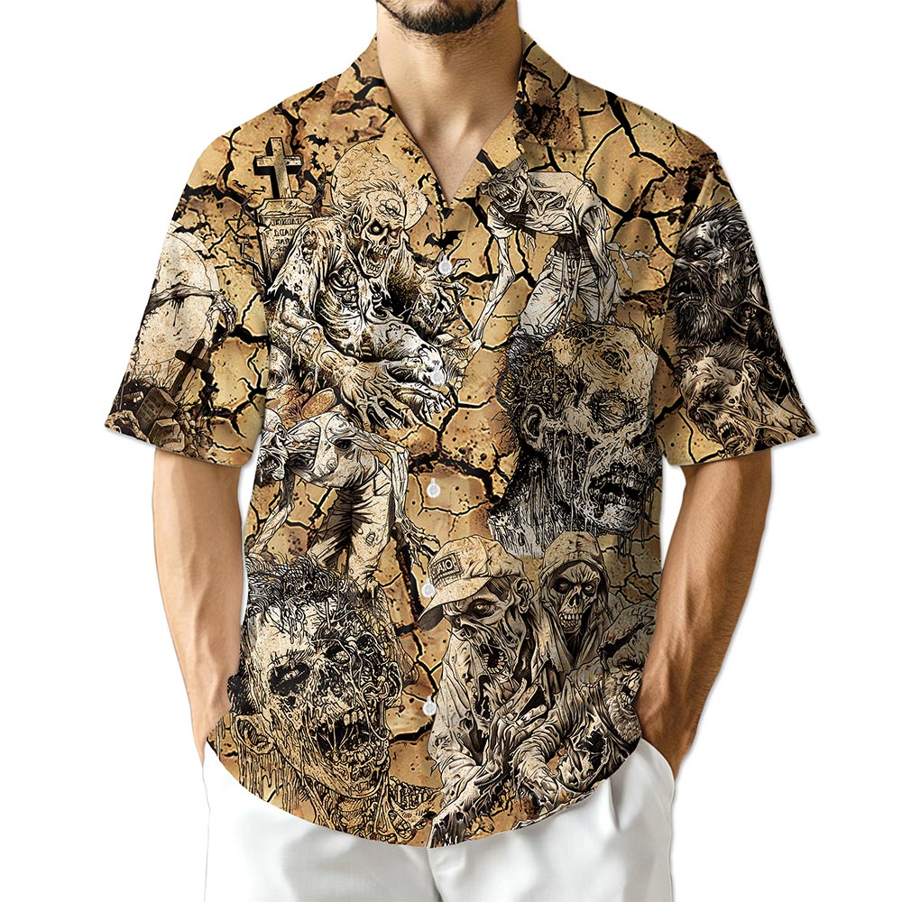 Azhawaiian Vintage Zombie Hawaiian Shirt for Men