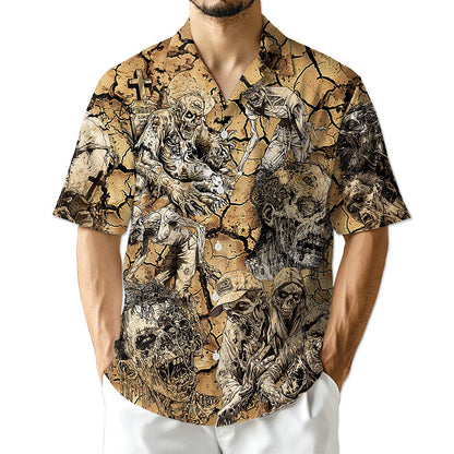 Azhawaiian Vintage Zombie Hawaiian Shirt for Men