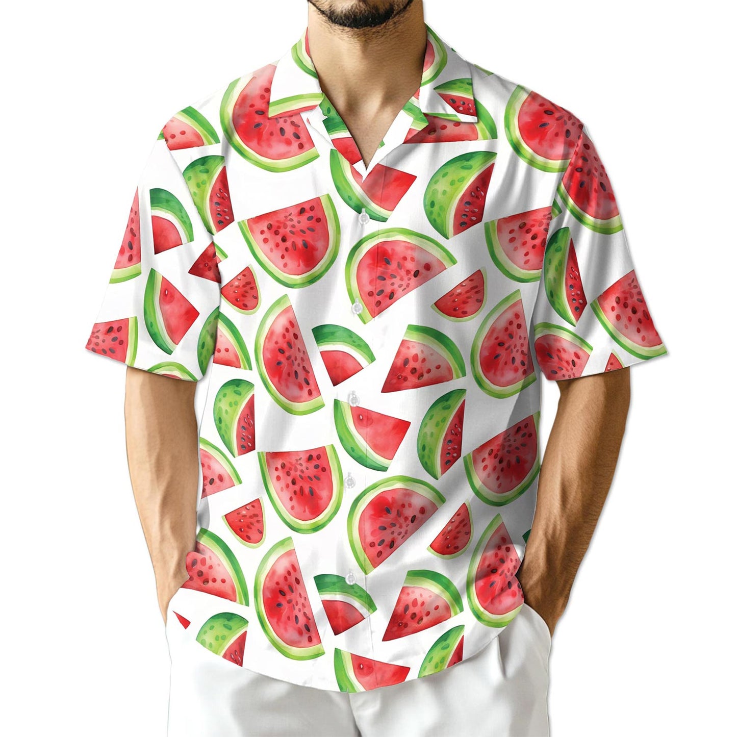 Azhawaiian Water Melon Hawaiian Shirt for Men