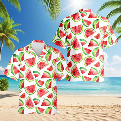 Water Melon Hawaiian Shirt for Men, Button Down Aloha Shirt - Azhawaiian