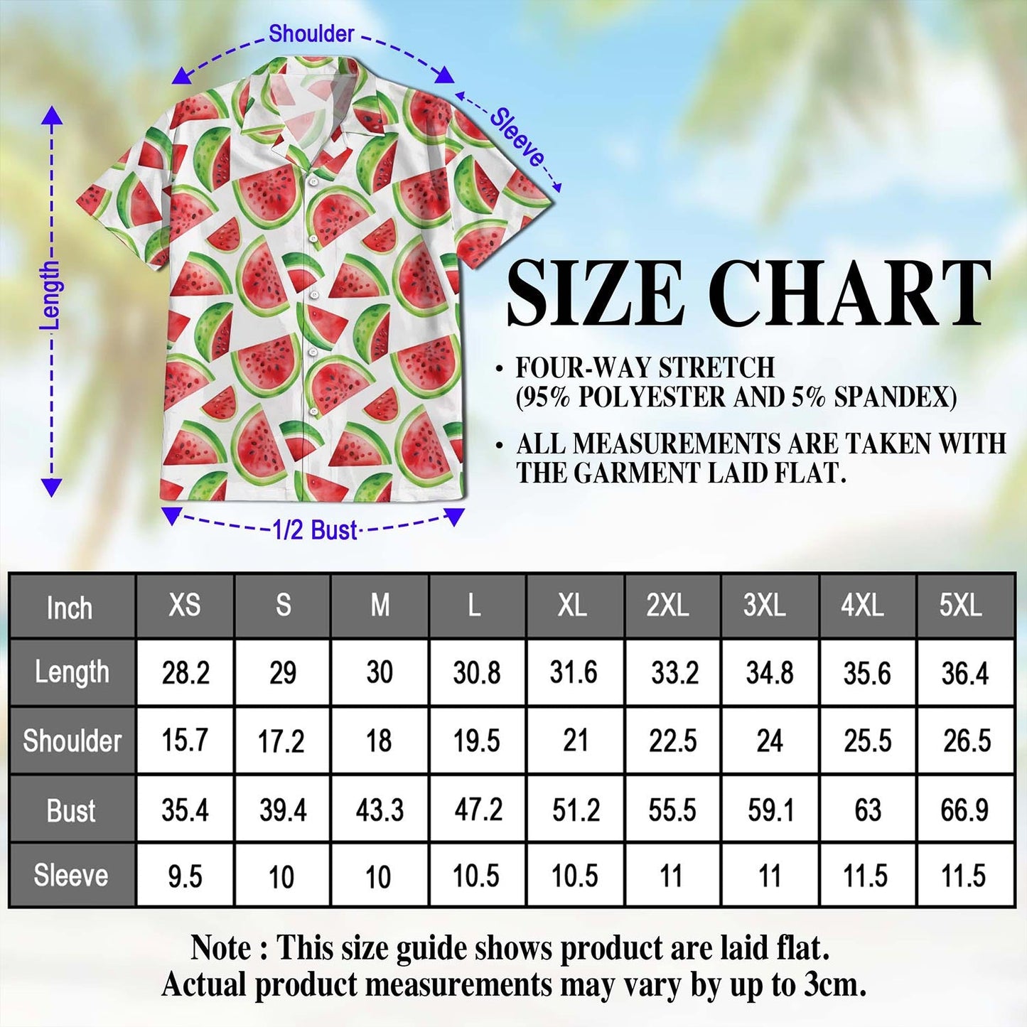 Water Melon Hawaiian Shirt for Men, Button Down Aloha Shirt - Azhawaiian