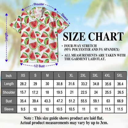 Water Melon Hawaiian Shirt for Men, Button Down Aloha Shirt - Azhawaiian