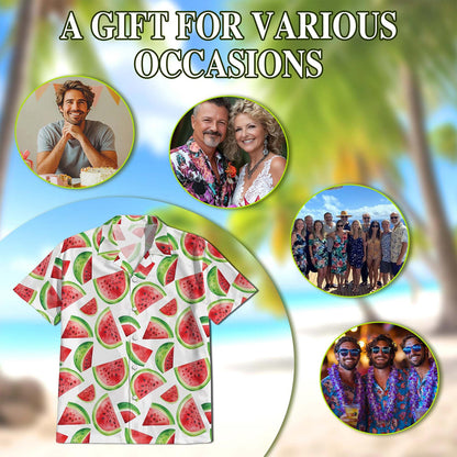 Water Melon Hawaiian Shirt for Men, Button Down Aloha Shirt - Azhawaiian