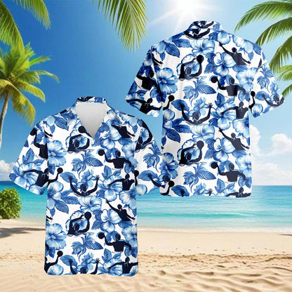 Water Polo Hawaiian Shirt for Men, Button Down Aloha Shirt - Azhawaiian