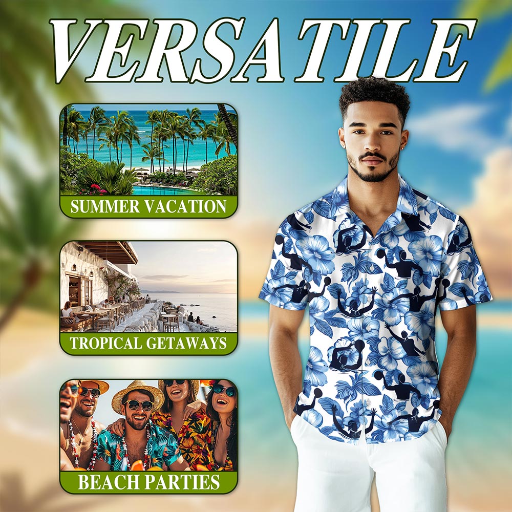 Water Polo Hawaiian Shirt for Men, Button Down Aloha Shirt - Azhawaiian