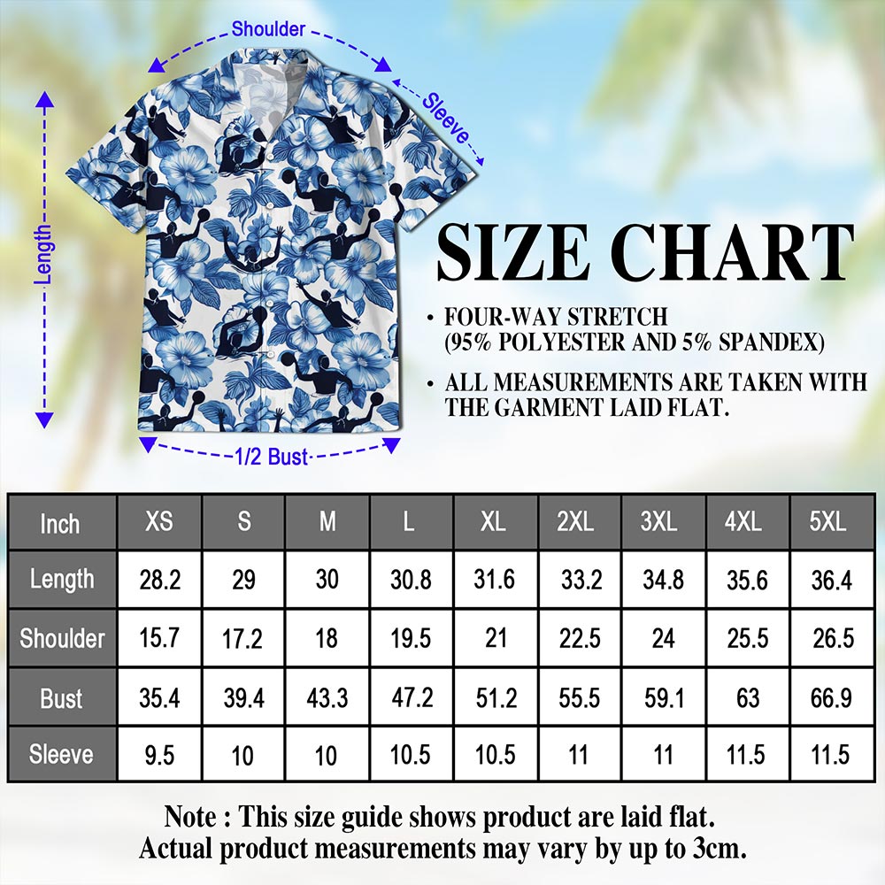 Water Polo Hawaiian Shirt for Men, Button Down Aloha Shirt - Azhawaiian