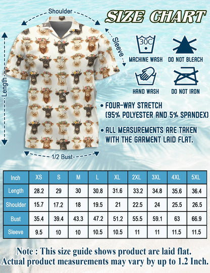 Watercolor Highland Cows Hawaiian Shirt for Men, Button Down Aloha Shirt - Azhawaiian
