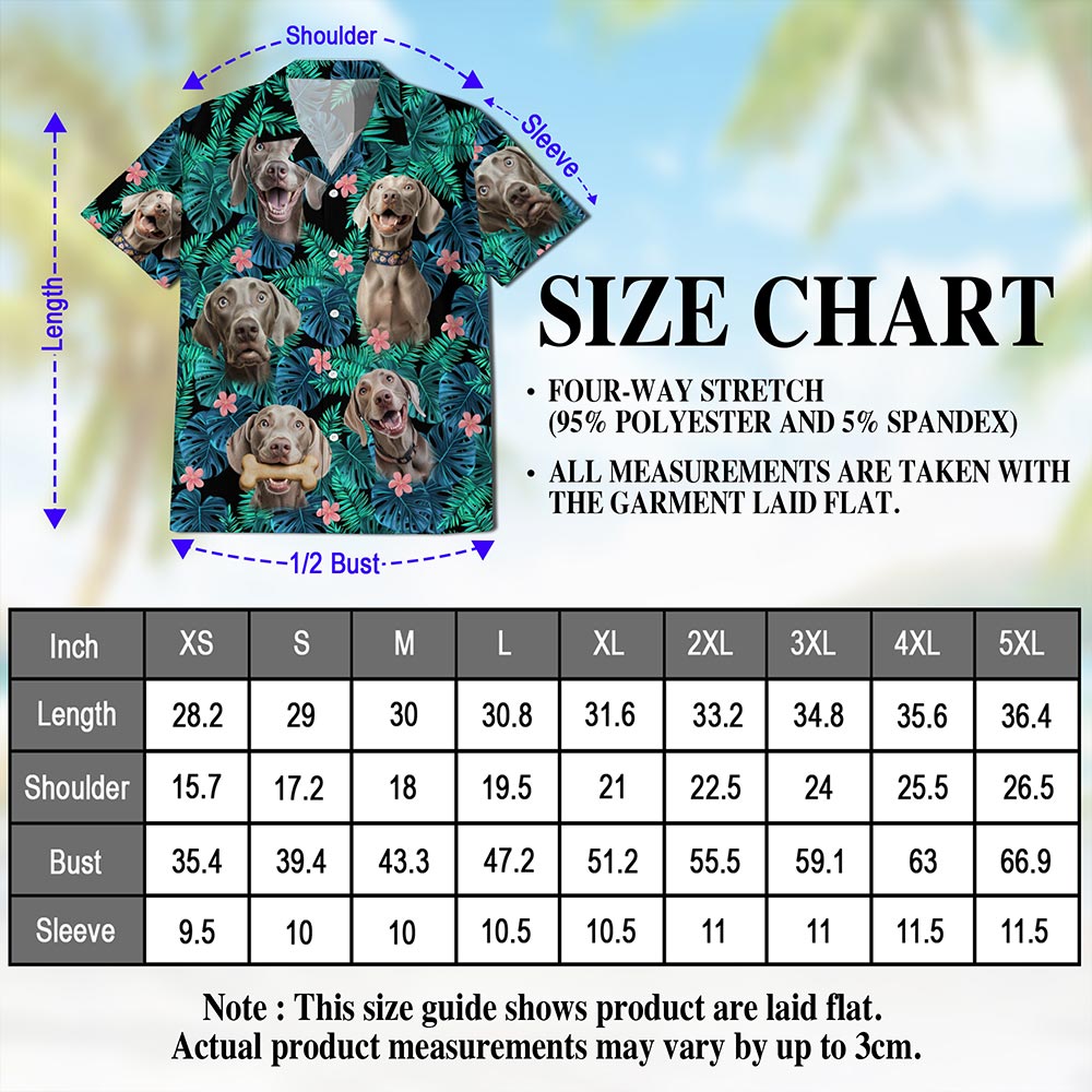 Weimaraner Dog Hawaiian Shirt for Men, Button Down Aloha Shirt - Azhawaiian