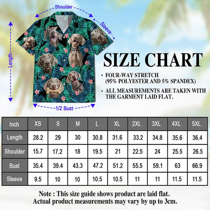 Weimaraner Dog Hawaiian Shirt for Men, Button Down Aloha Shirt - Azhawaiian
