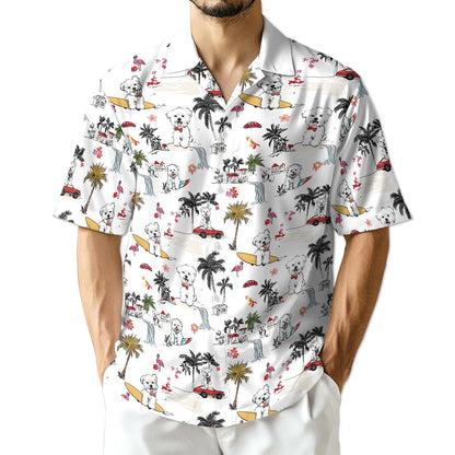 Azhawaiian West Highland White Terrier Hawaiian Shirt for Men