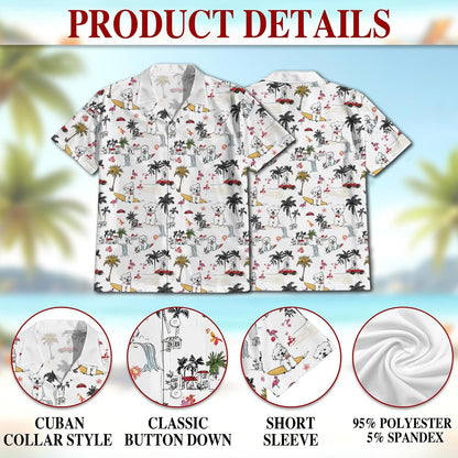West Highland White Terrier Hawaiian Shirt for Men, Button Down Aloha Shirt - Azhawaiian