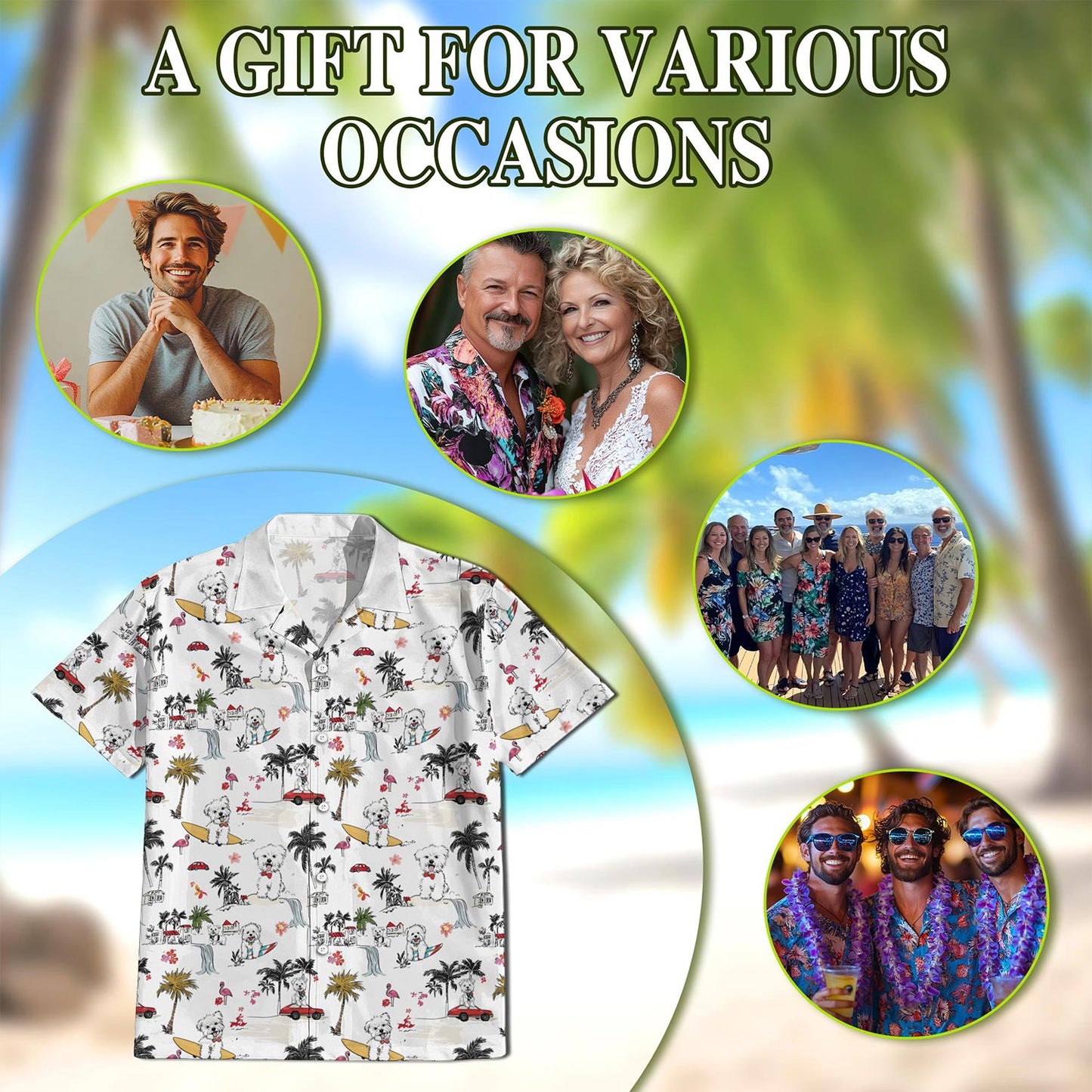 West Highland White Terrier Hawaiian Shirt for Men, Button Down Aloha Shirt - Azhawaiian