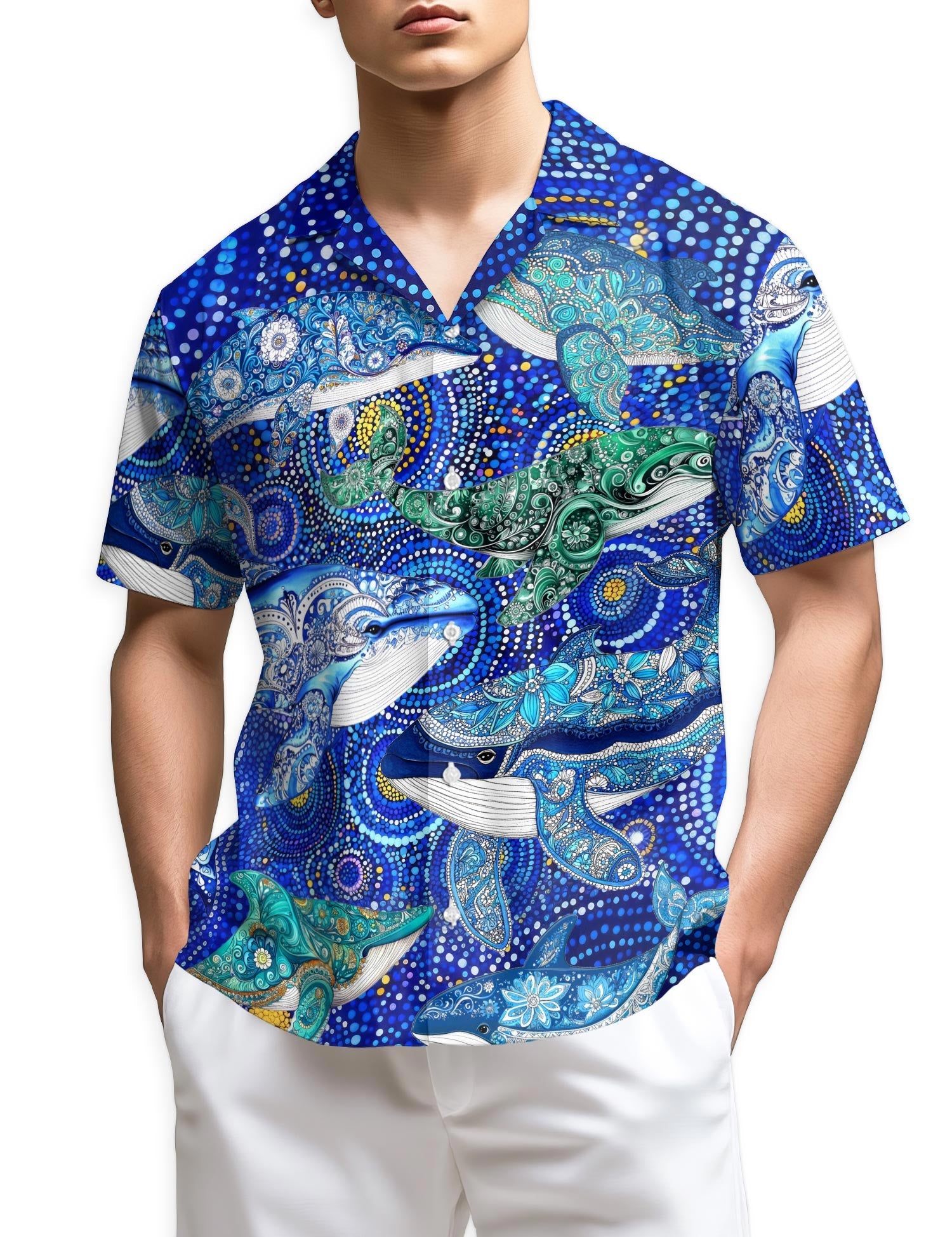 Azhawaiian Whale Hawaiian Shirt for Men