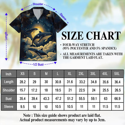 Whale Midnight Hawaiian Shirt for Men, Button Down Aloha Shirt - Azhawaiian