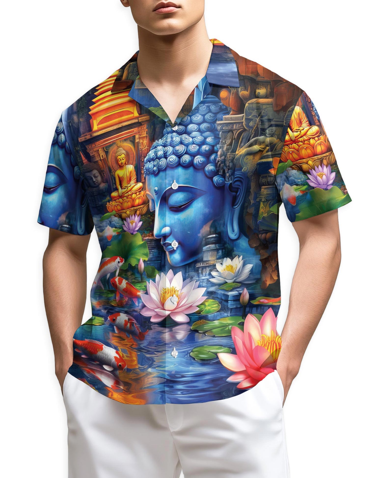 Azhawaiian What You Think You Become Buddha Hawaiian Shirt for Men