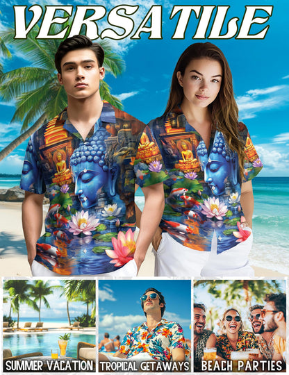 Buddha Hawaiian Shirt for Men, Button Down Aloha Shirt - Azhawaiian