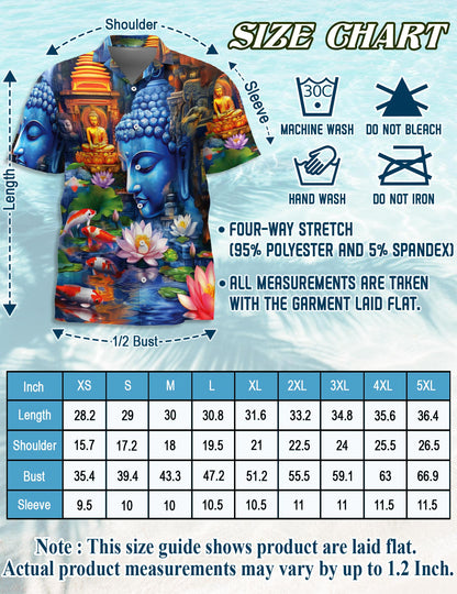 Buddha Hawaiian Shirt for Men, Button Down Aloha Shirt - Azhawaiian