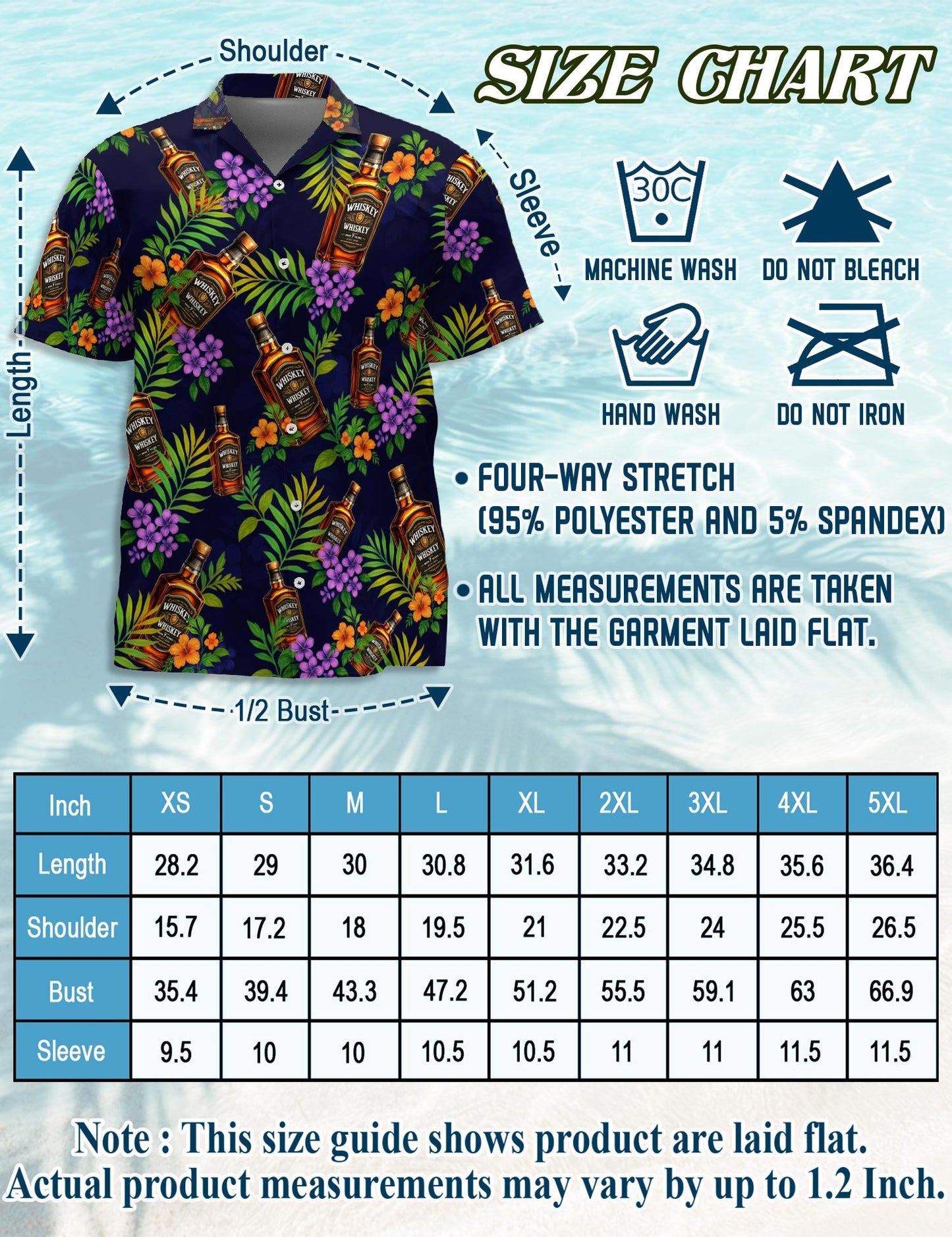 Whiskey Hawaiian Shirt for Men, Button Down Aloha Shirt - Azhawaiian