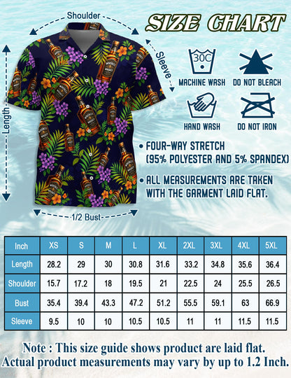 Whiskey Hawaiian Shirt for Men, Button Down Aloha Shirt - Azhawaiian