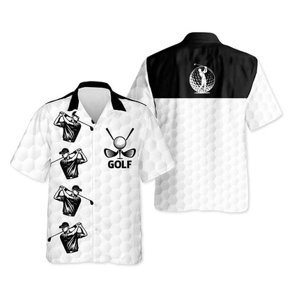 Azhawaiian White Golf Ball Hawaiian Shirt for Men