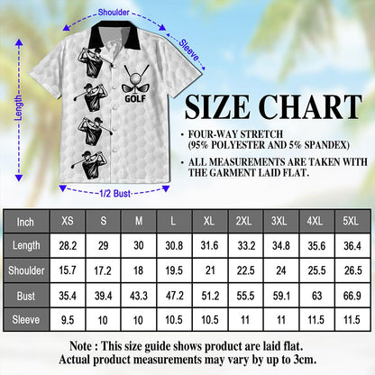 White Golf Ball Hawaiian Shirt for Men, Button Down Aloha Shirt - Azhawaiian