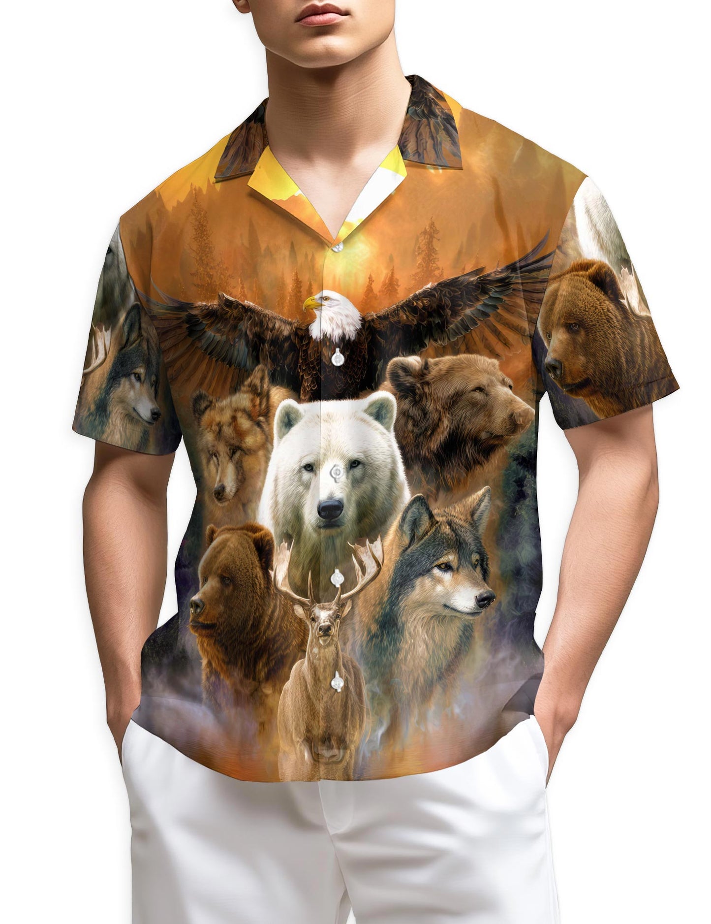 Azhawaiian Wild Animal Hawaiian Shirt for Men