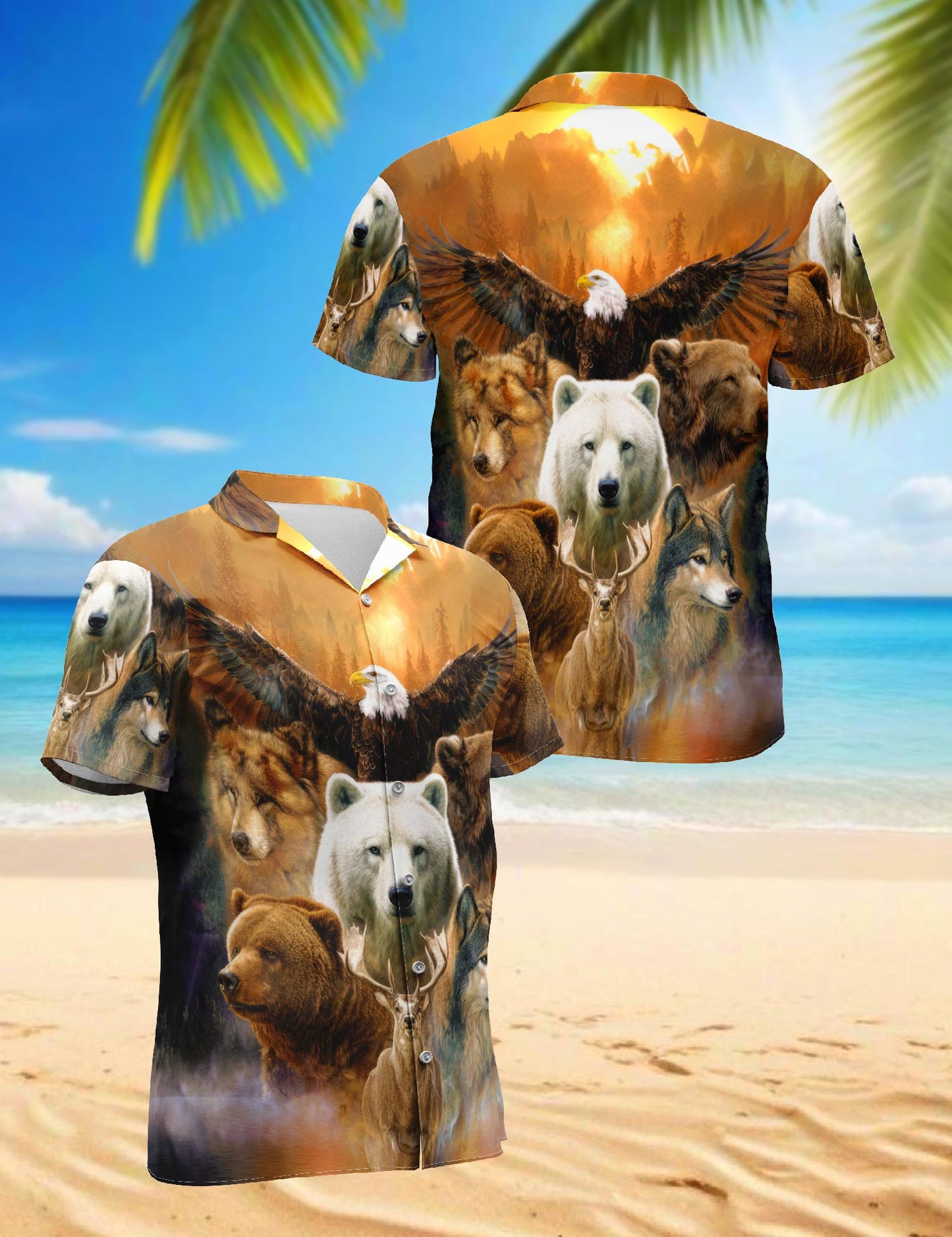 Wild Animal Hawaiian Shirt for Men, Button Down Aloha Shirt - Azhawaiian