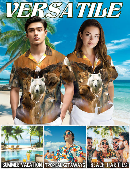 Wild Animal Hawaiian Shirt for Men, Button Down Aloha Shirt - Azhawaiian