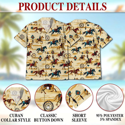 Wild Horse Hawaiian Shirt for Men, Button Down Aloha Shirt - Azhawaiian