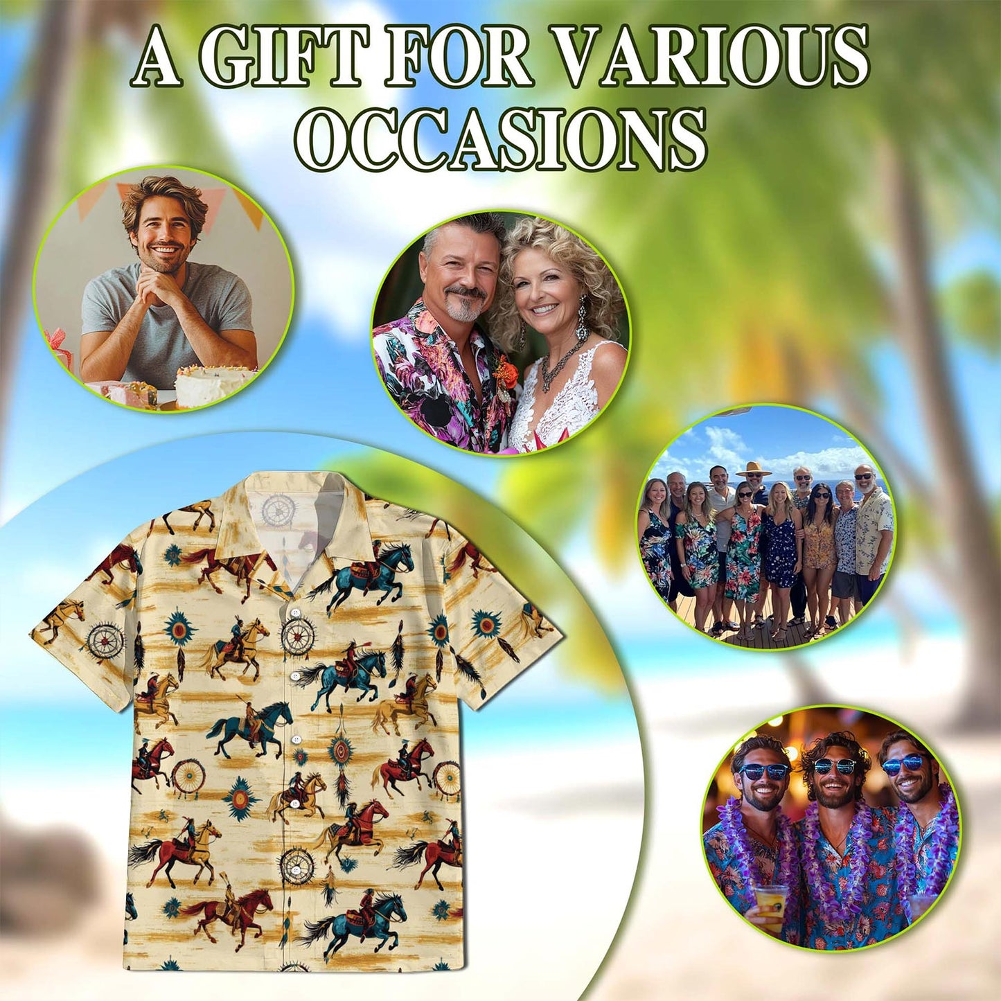 Wild Horse Hawaiian Shirt for Men, Button Down Aloha Shirt - Azhawaiian