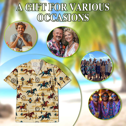 Wild Horse Hawaiian Shirt for Men, Button Down Aloha Shirt - Azhawaiian