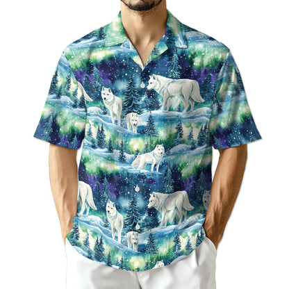 Azhawaiian Winter Wolf Hawaiian Shirt for Men