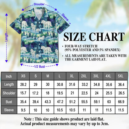 Winter Wolf Hawaiian Shirt for Men, Button Down Aloha Shirt - Azhawaiian
