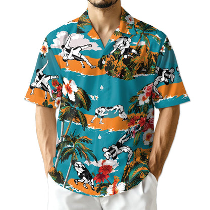 Azhawaiian Wrestling On Beach Tropical Hawaiian Shirt for Men