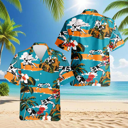 Wrestling On Beach Tropical Hawaiian Shirt for Men, Button Down Aloha Shirt - Azhawaiian