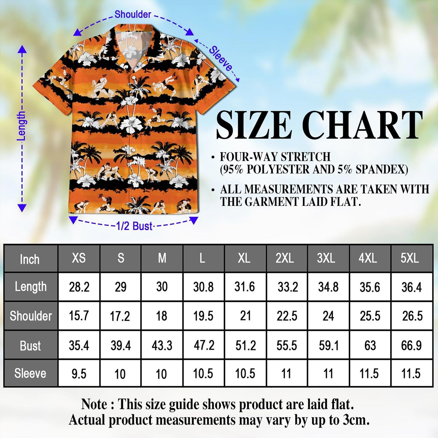 Wrestling Orange Hibiscus Hawaiian Shirt for Men, Button Down Aloha Shirt - Azhawaiian