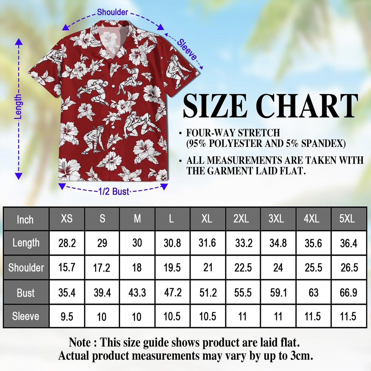 Wrestling Red Hibiscus Hawaiian Shirt for Men, Button Down Aloha Shirt - Azhawaiian