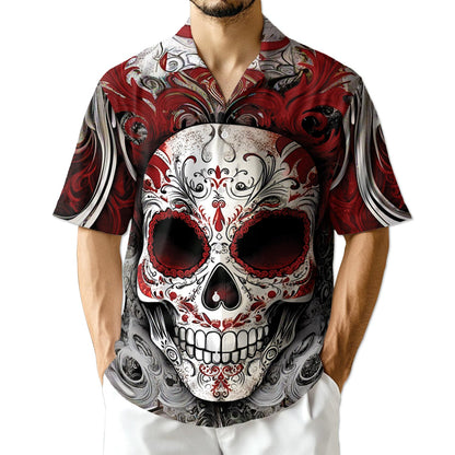 Azhawaiian Wrestling Time Sunset Palm Tree Pattern Hawaiian Shirt for Men
