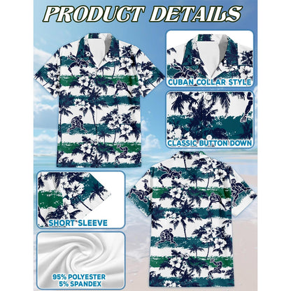 Wrestling White Palm Hawaiian Shirt for Men, Button Down Aloha Shirt - Azhawaiian