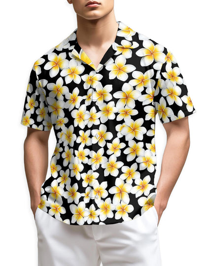 Azhawaiian Yellow Plumeria Hawaiian Shirt for Men