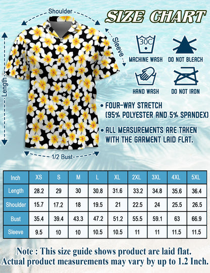 Yellow Plumeria Hawaiian Shirt for Men, Button Down Aloha Shirt - Azhawaiian