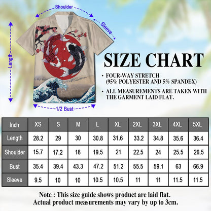 Yin Yang Koi Fish Hawaiian Shirt for Men, Button Down Aloha Shirt - Azhawaiian